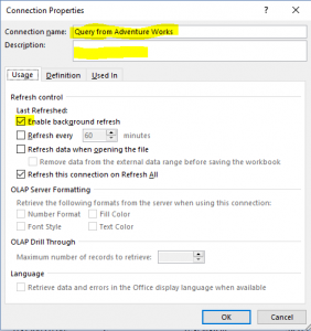 Connection Properties Cleanup